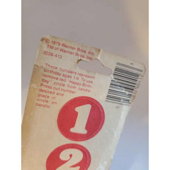 Bugs Bunny Birthday Loony Tunes Cake Topper Candle Vintage 1979 Warner Bros - Picture 6 of 9